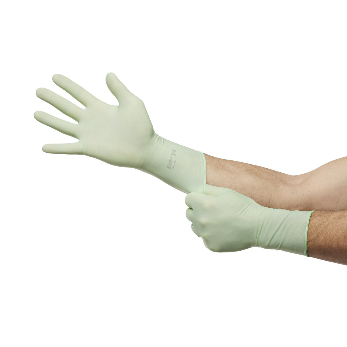 Surgical Glove GAMMEX® Non-Latex PI Green Size 7.5 Sterile Polyisoprene Standard Cuff Length Micro-Textured Light Green Chemo Tested - BeHope
