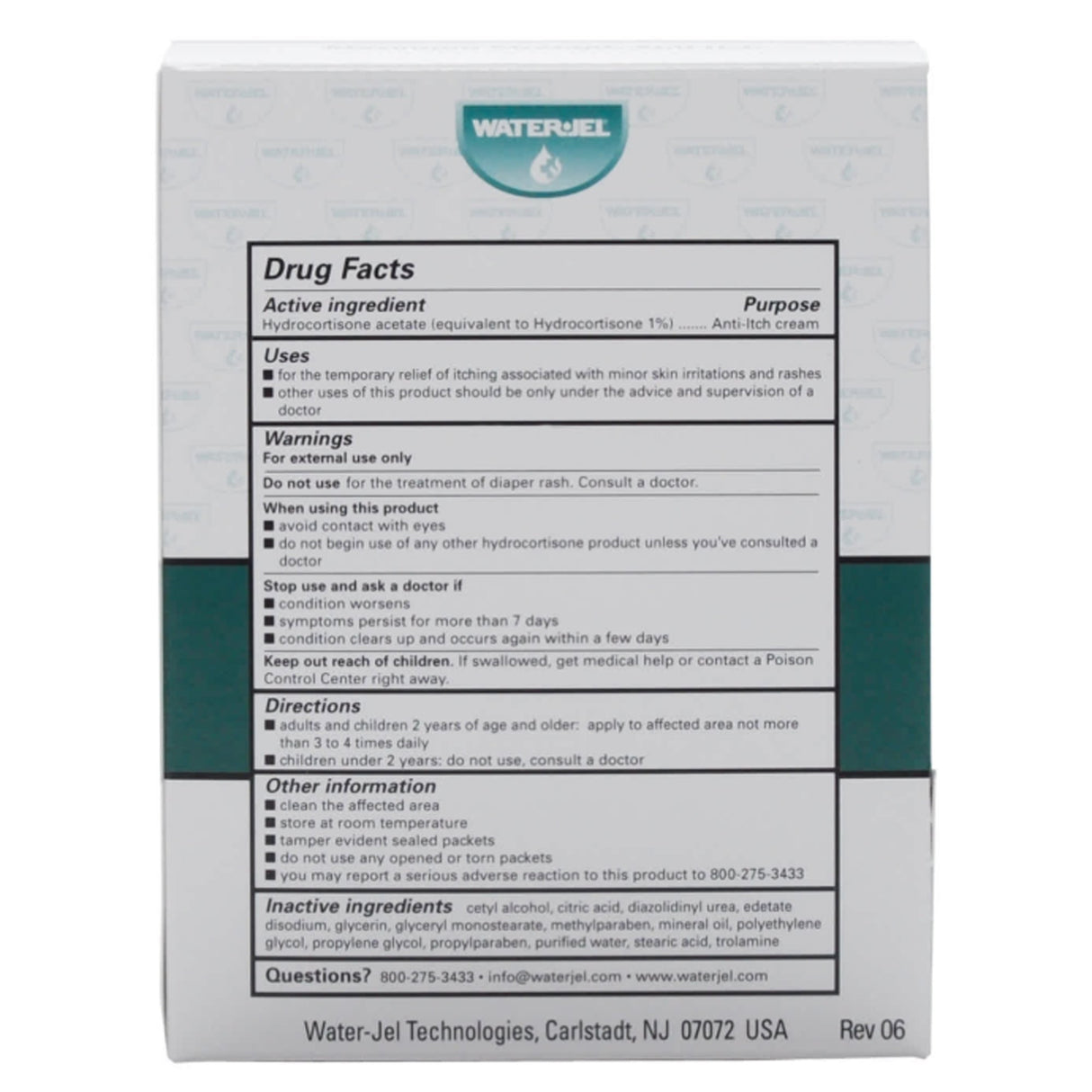 Itch Relief Water-Jel® 1% Strength Cream 0.9 Gram Individual Packet - BeHope