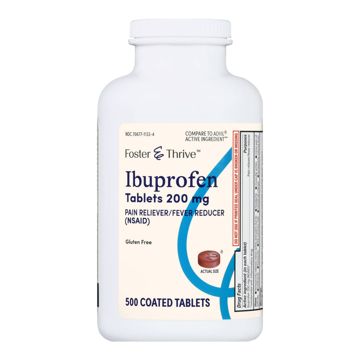 Pain Relief Foster & Thrive™ 200 mg Strength Ibuprofen Tablet 500 per Bottle - BeHope