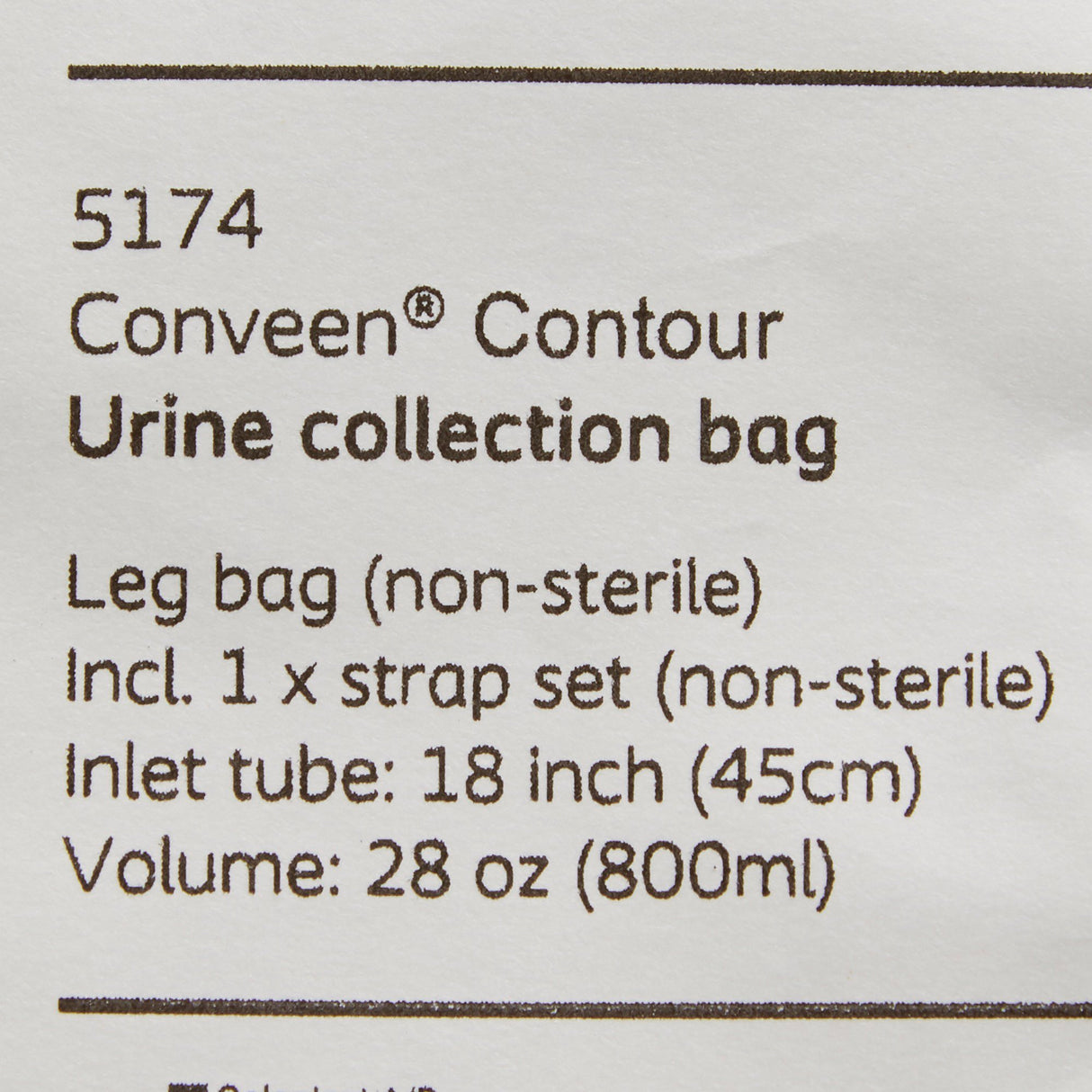 Urinary Leg Bag Conveen® Security+ Anti-Reflux Valve NonSterile 800 mL Polyethylene / Flocked - BeHope