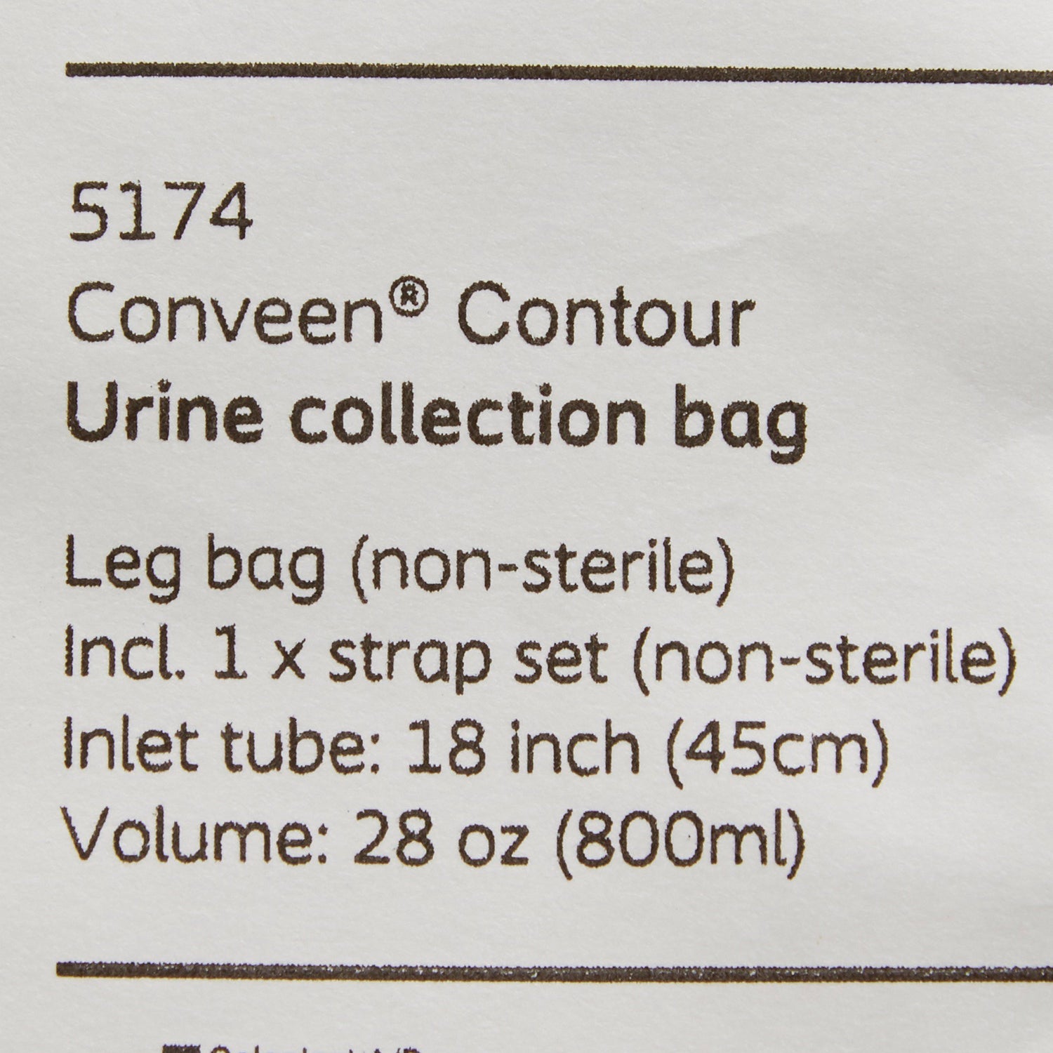 Urinary Leg Bag Conveen® Security+ Anti-Reflux Valve NonSterile 800 mL Polyethylene / Flocked - BeHope