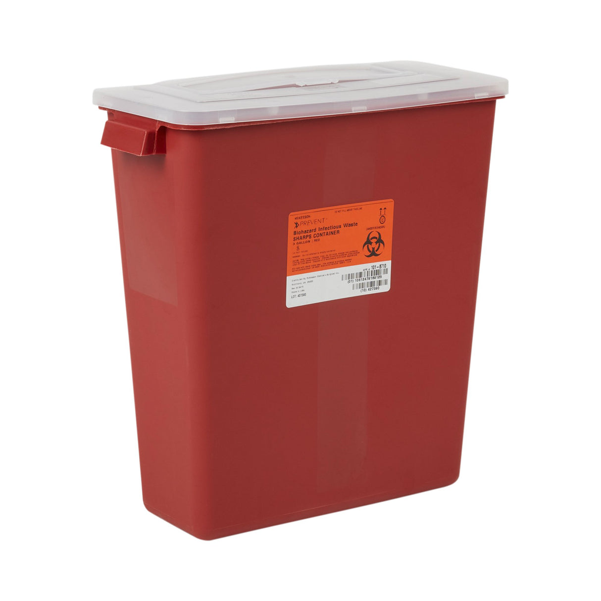 Sharps Container McKesson Red Base 13-1/2 H X 12-1/2 W X 6 D Inch Horizontal Entry 3 Gallon - BeHope