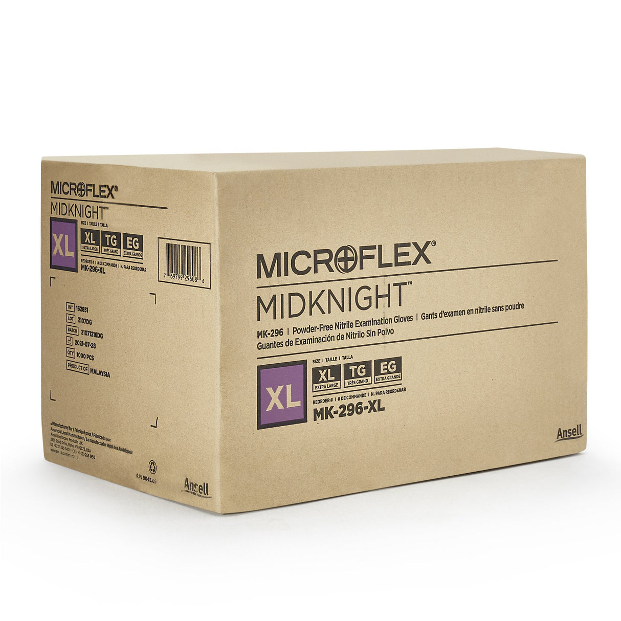 Exam Glove MICROFLEX® MidKnight™ X-Large NonSterile Nitrile Standard Cuff Length Fully Textured Black Fentanyl Tested - BeHope