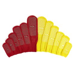 Risk Management Slipper Socks Medline Unisex Adult X-Large Double Tread Single Patient Use Yellow - BeHope