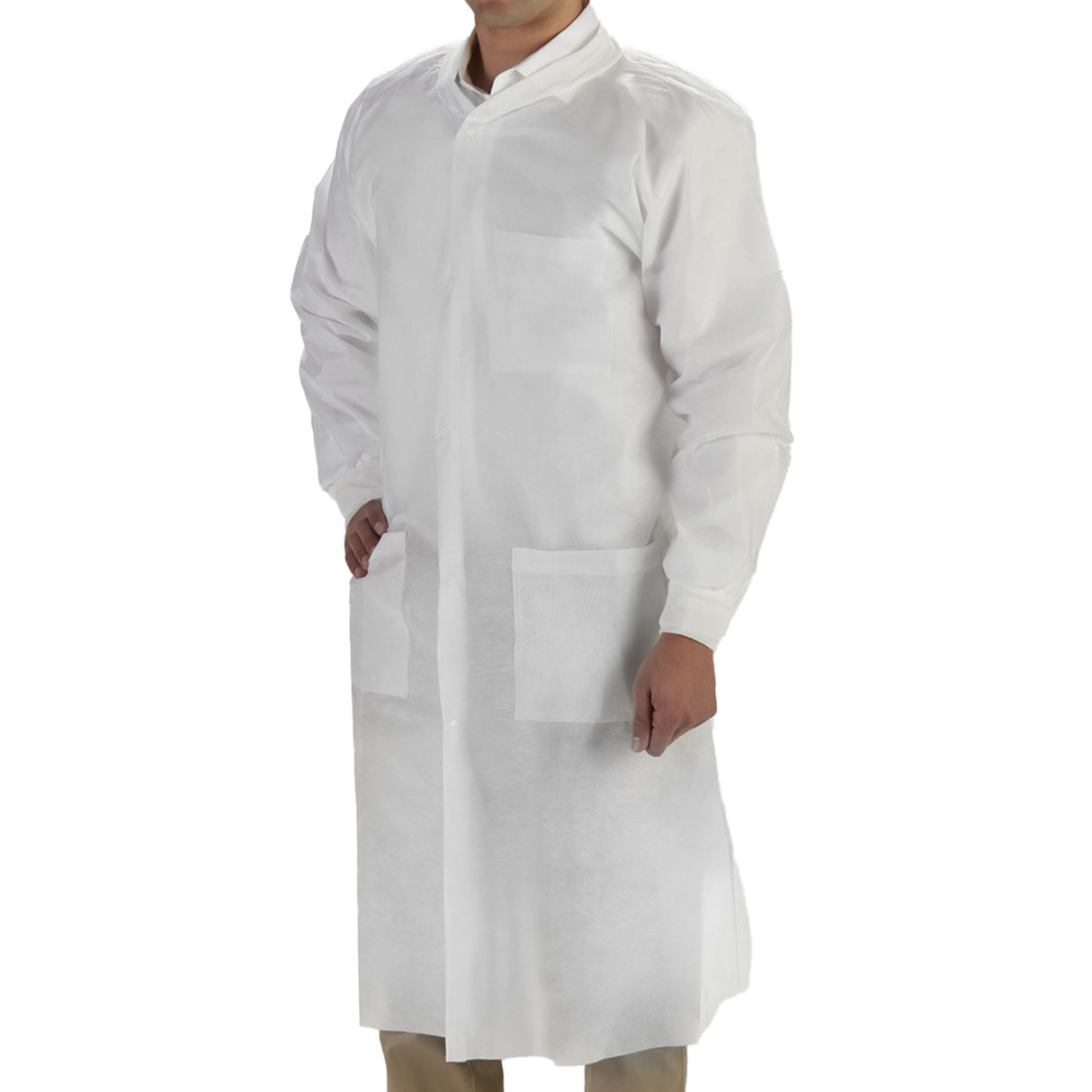 Lab Coat LabMates® White Medium Knee Length SMS Disposable - BeHope