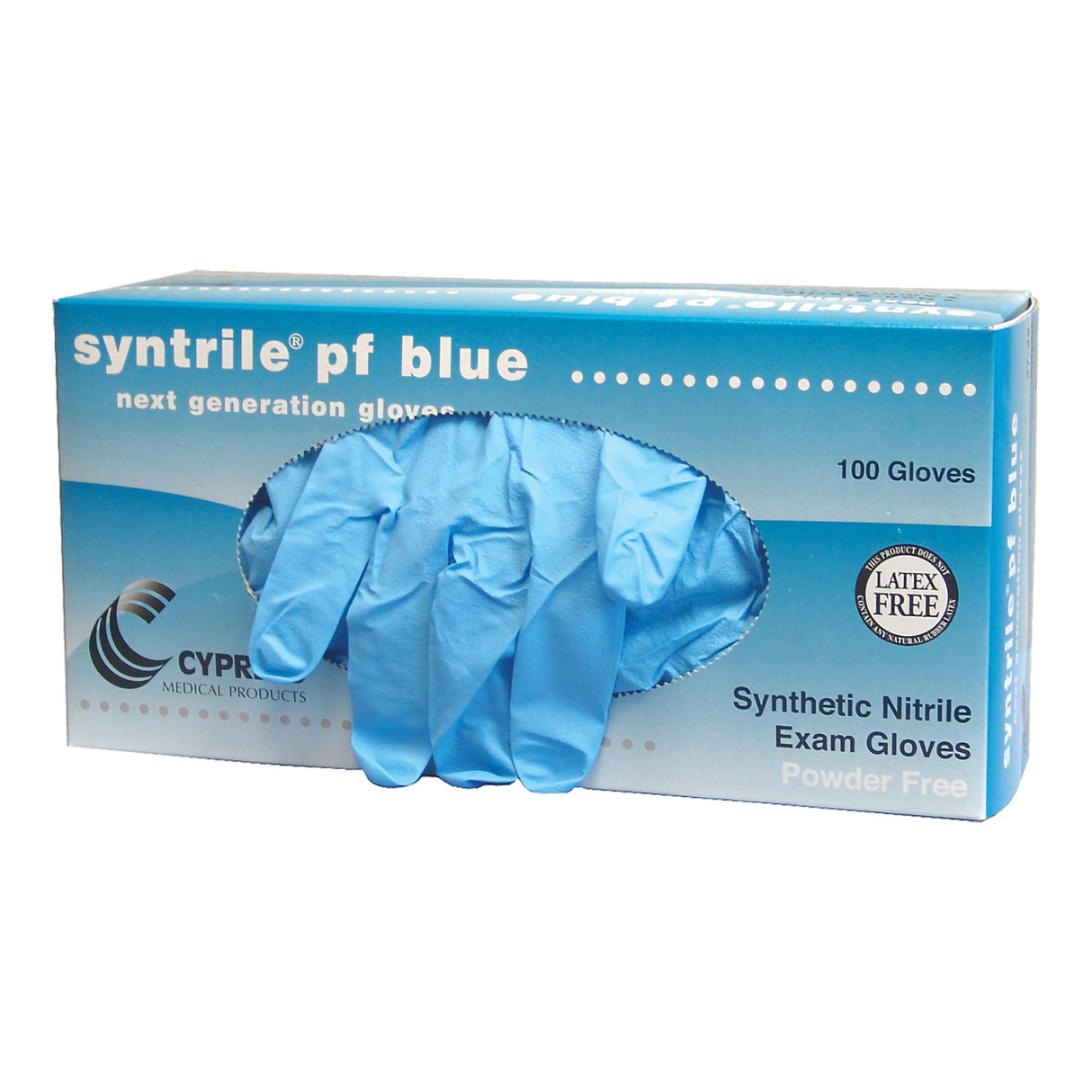 Exam Glove Syntrile® pf X-Large NonSterile Nitrile Standard Cuff Length Fully Textured Blue Not Rated - BeHope