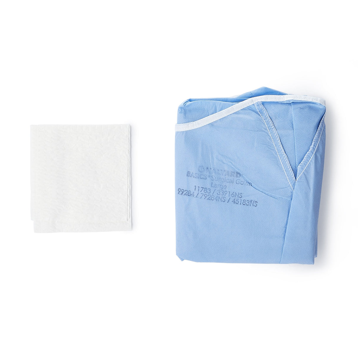 Non-Reinforced Surgical Gown with Towel Halyard Basics Large Blue Sterile Disposable - BeHope