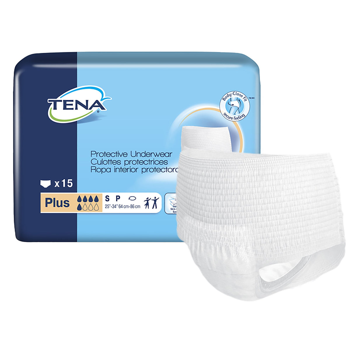 Unisex Adult Absorbent Underwear TENA ProSkin™ Plus Pull On with Tear Away Seams Small Disposable Moderate Absorbency - BeHope