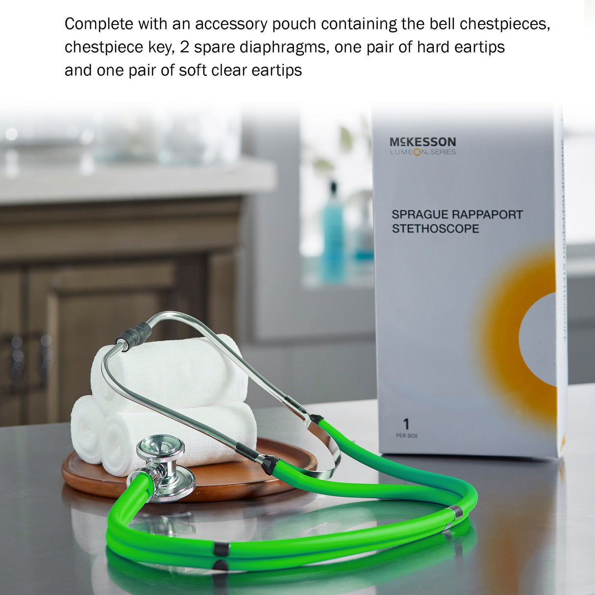 Sprague Stethoscope McKesson Green 2-Tube 22 Inch Tube Double Sided Chestpiece - BeHope