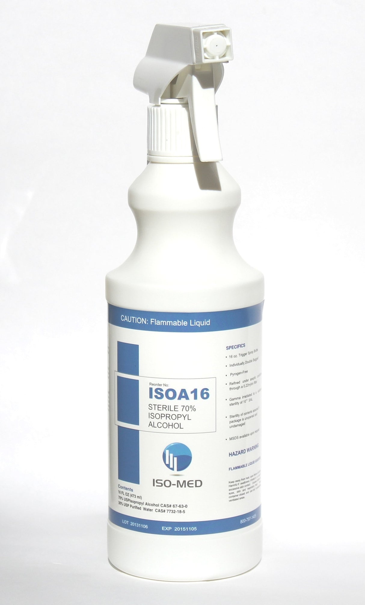 Surface Disinfectant Cleaner Iso-Med Alcohol Based Trigger Spray Liquid 16 oz. Bottle Alcohol Scent Sterile - BeHope