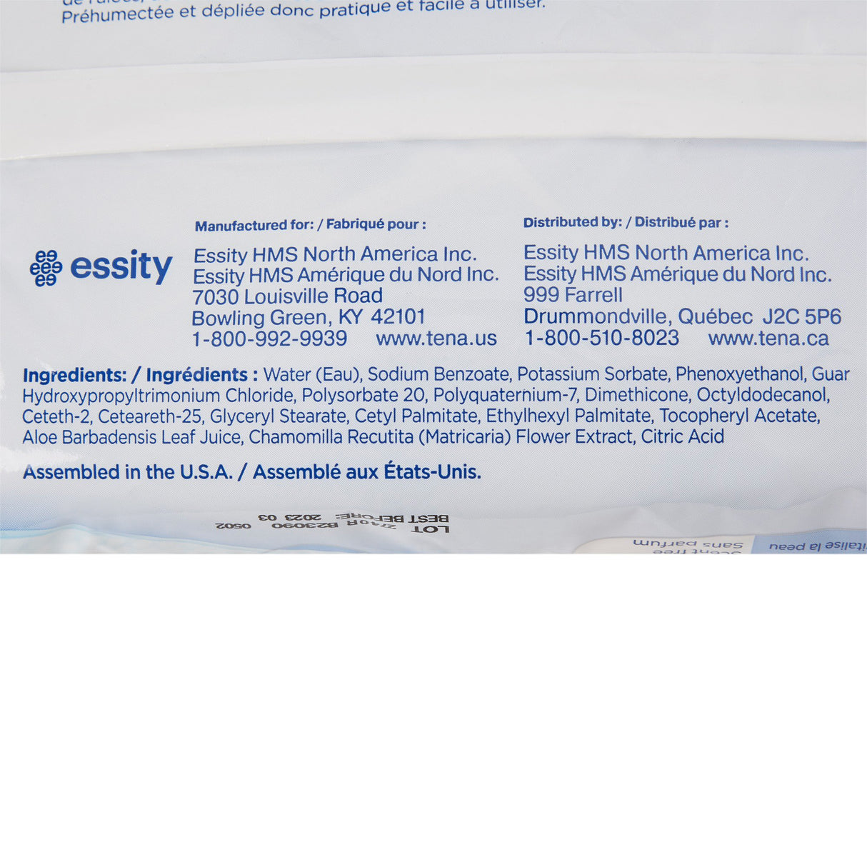 Personal Cleansing Wipe TENA ProSkin™ Ultra Soft Pack Unscented 48 Count - BeHope
