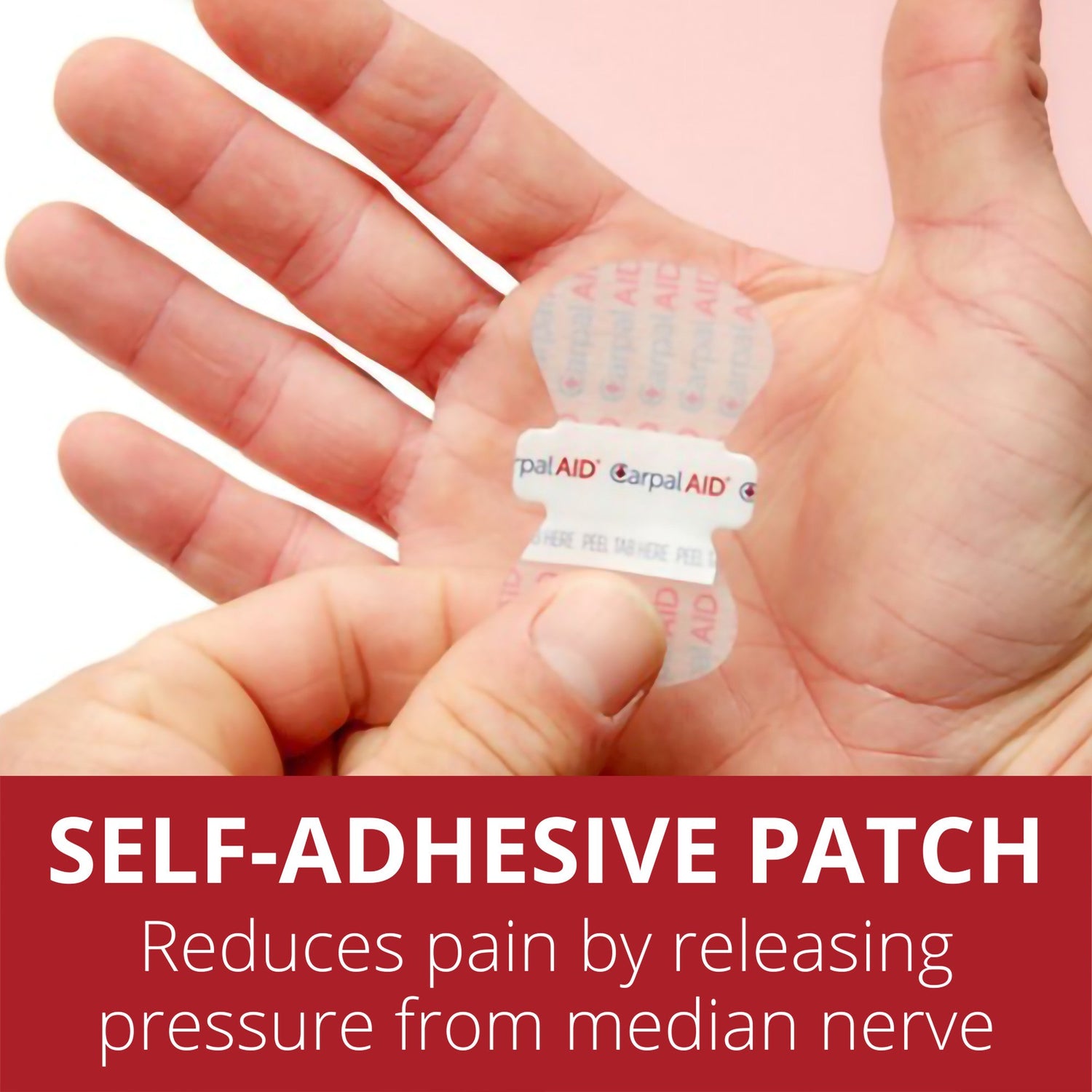 Hand-Based Carpal Tunnel Support Carpal AID® Patch Plastic Left or Right Hand Clear One Size Fits Most - BeHope