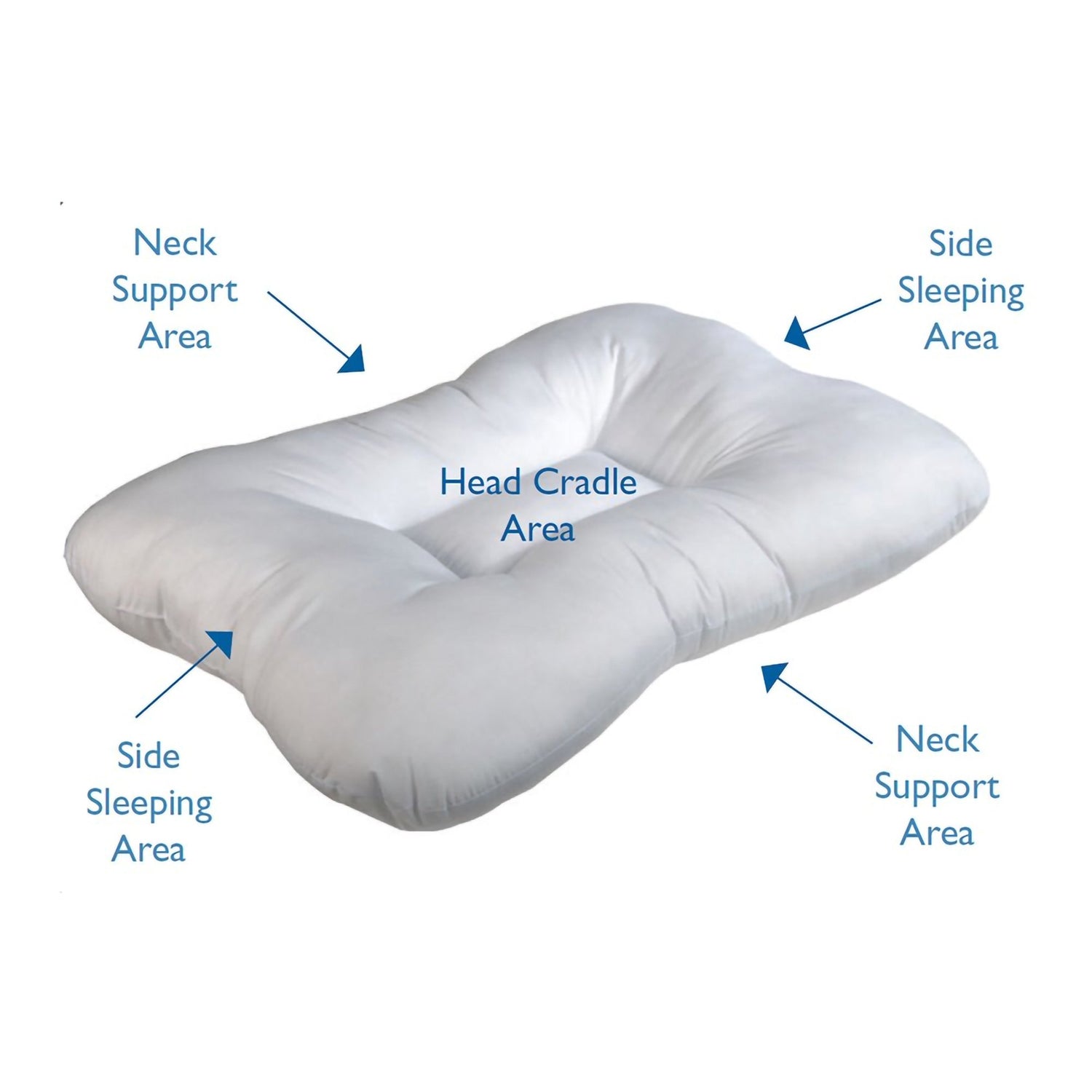 Cervical Pillow Roscoe Medical Soft 16 X 23 Inch White - BeHope
