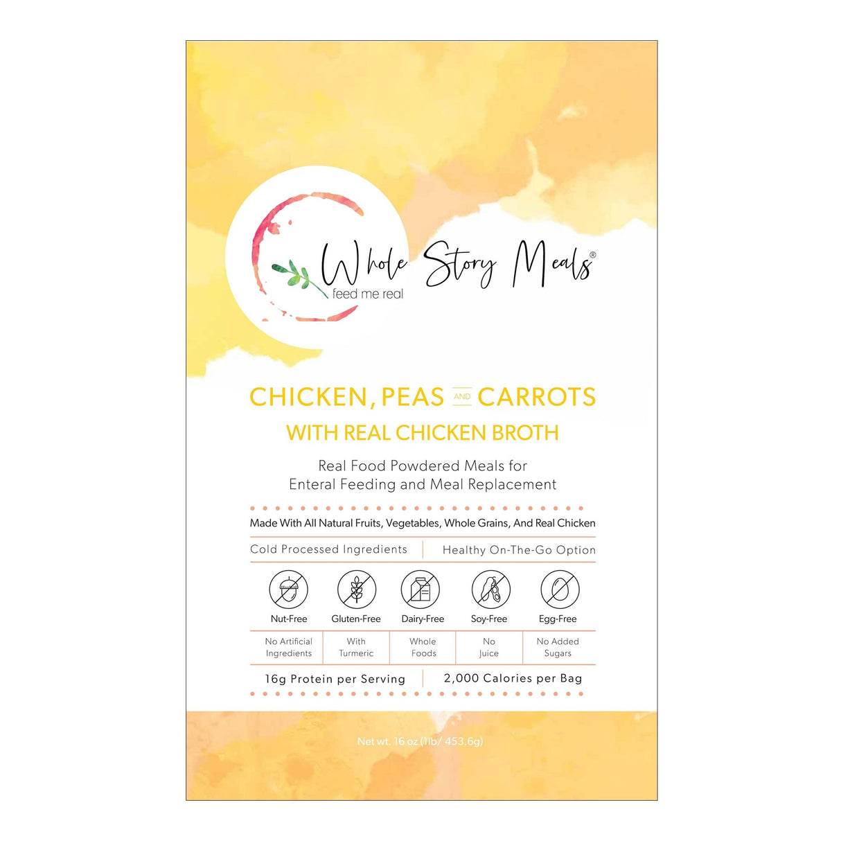 Oral Supplement Whole Story Meals Chicken / Peas / Carrot Flavor Powder 16 oz. Pouch - BeHope