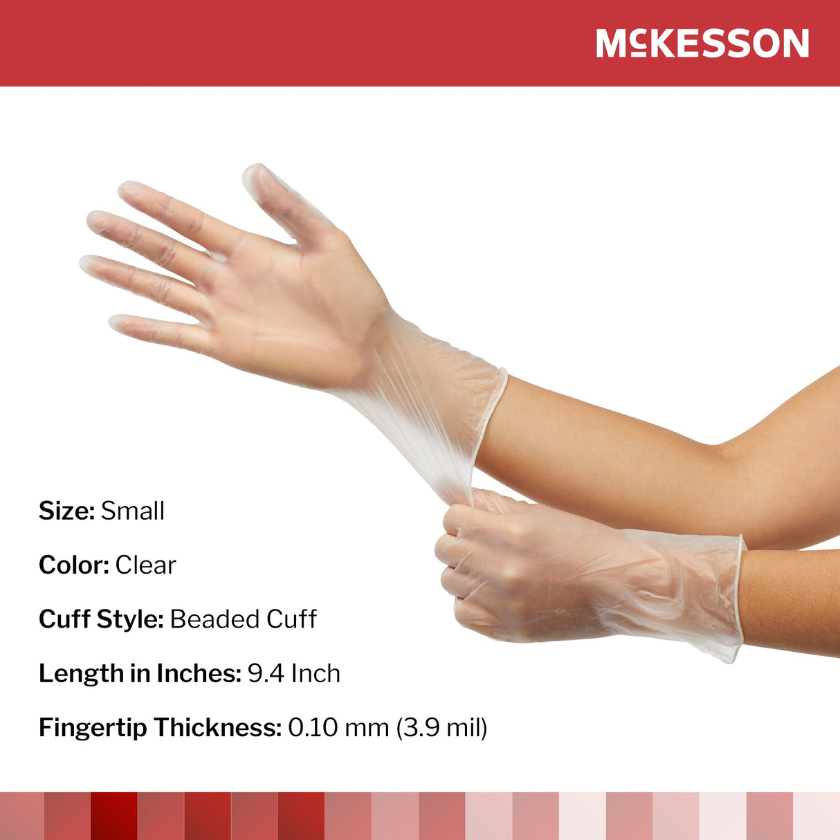 Exam Glove McKesson Small NonSterile Vinyl Standard Cuff Length Smooth Clear Not Rated - BeHope