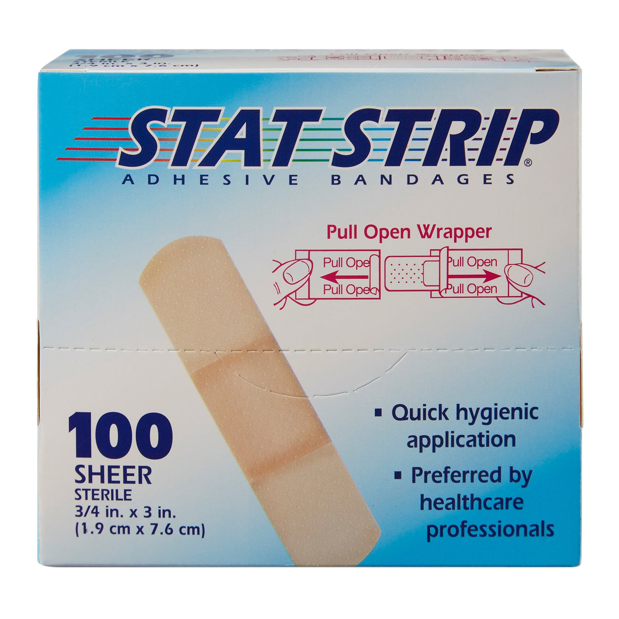 Adhesive Strip Stat Strip® Plastic Tan 3/4 X 3 Inch Sterile - BeHope