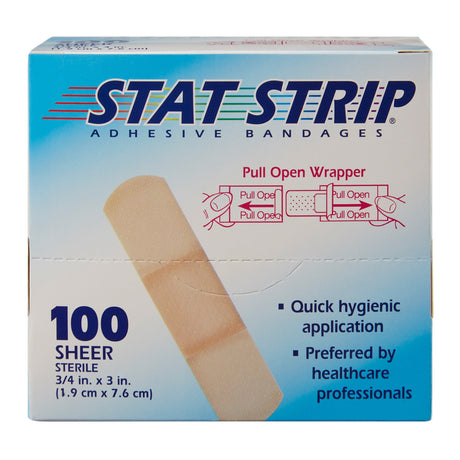 Adhesive Strip Stat Strip® Plastic Tan 3/4 X 3 Inch Sterile - BeHope