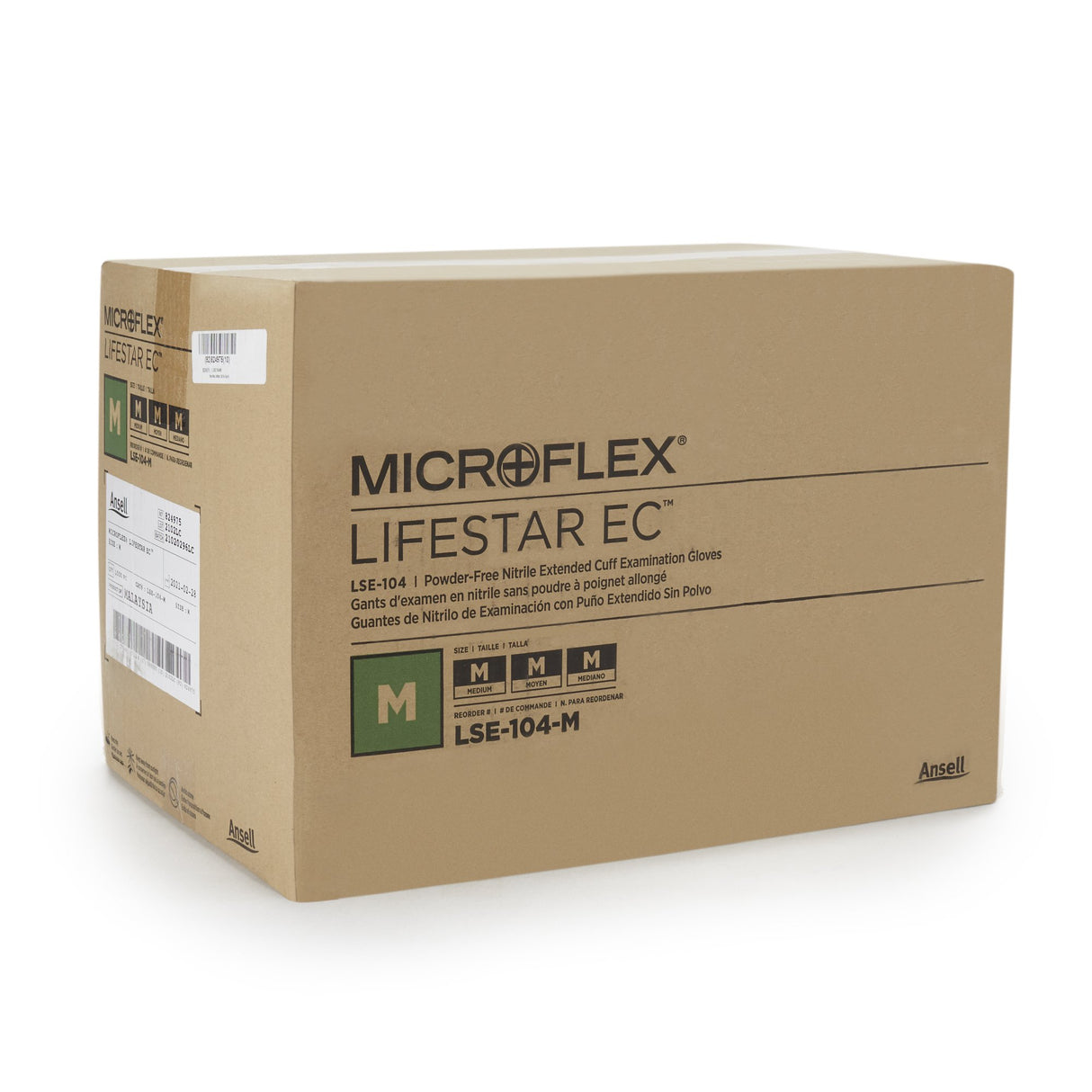 Exam Glove LifeStar™ EC Medium NonSterile Nitrile Extended Cuff Length Textured Fingertips White / Blue Fentanyl Tested - BeHope