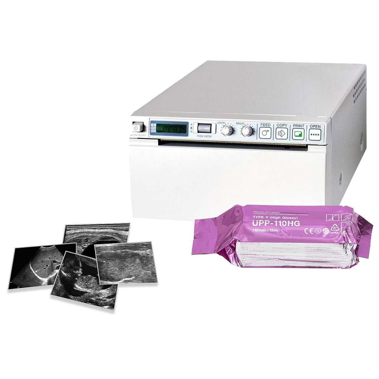 Ultrasound Video Paper Sony® Roll Black and White High Gloss Without Grid - BeHope