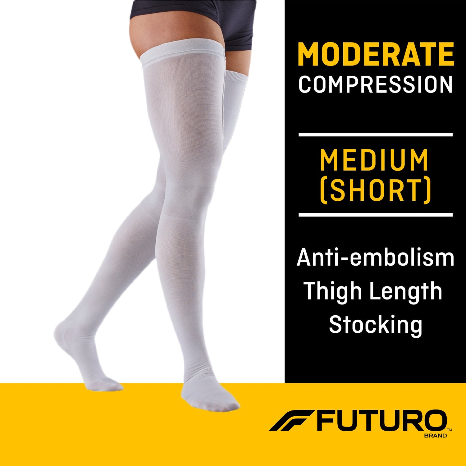 Anti-embolism Stocking 3M™ Futuro™ Thigh High Medium / Short White Closed Toe - BeHope