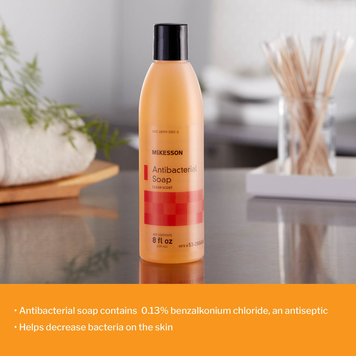 Antibacterial Soap McKesson Liquid 8 oz. Bottle Clean Scent - BeHope