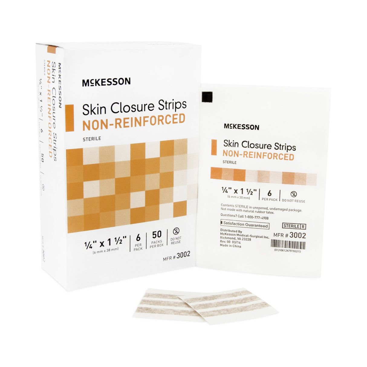 Skin Closure Strip McKesson 1/4 X 1-1/2 Inch Nonwoven Material Flexible Strip Tan - BeHope
