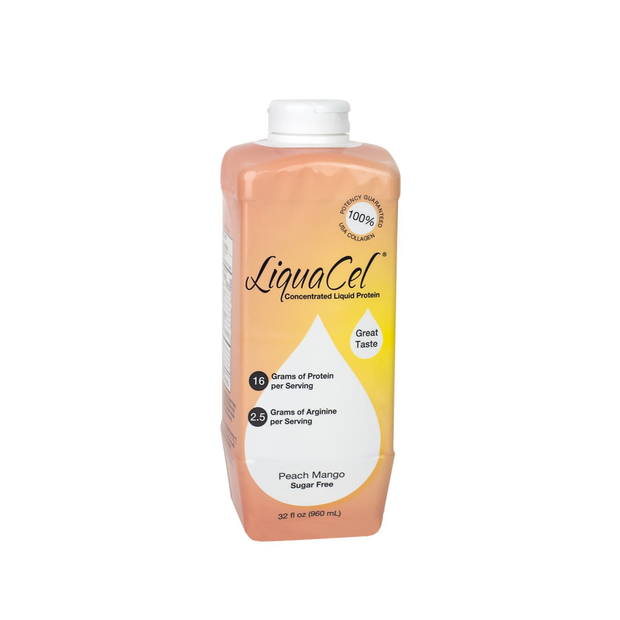 Oral Supplement LiquaCel® Peach Mango Flavor Liquid 32 oz. Bottle - BeHope