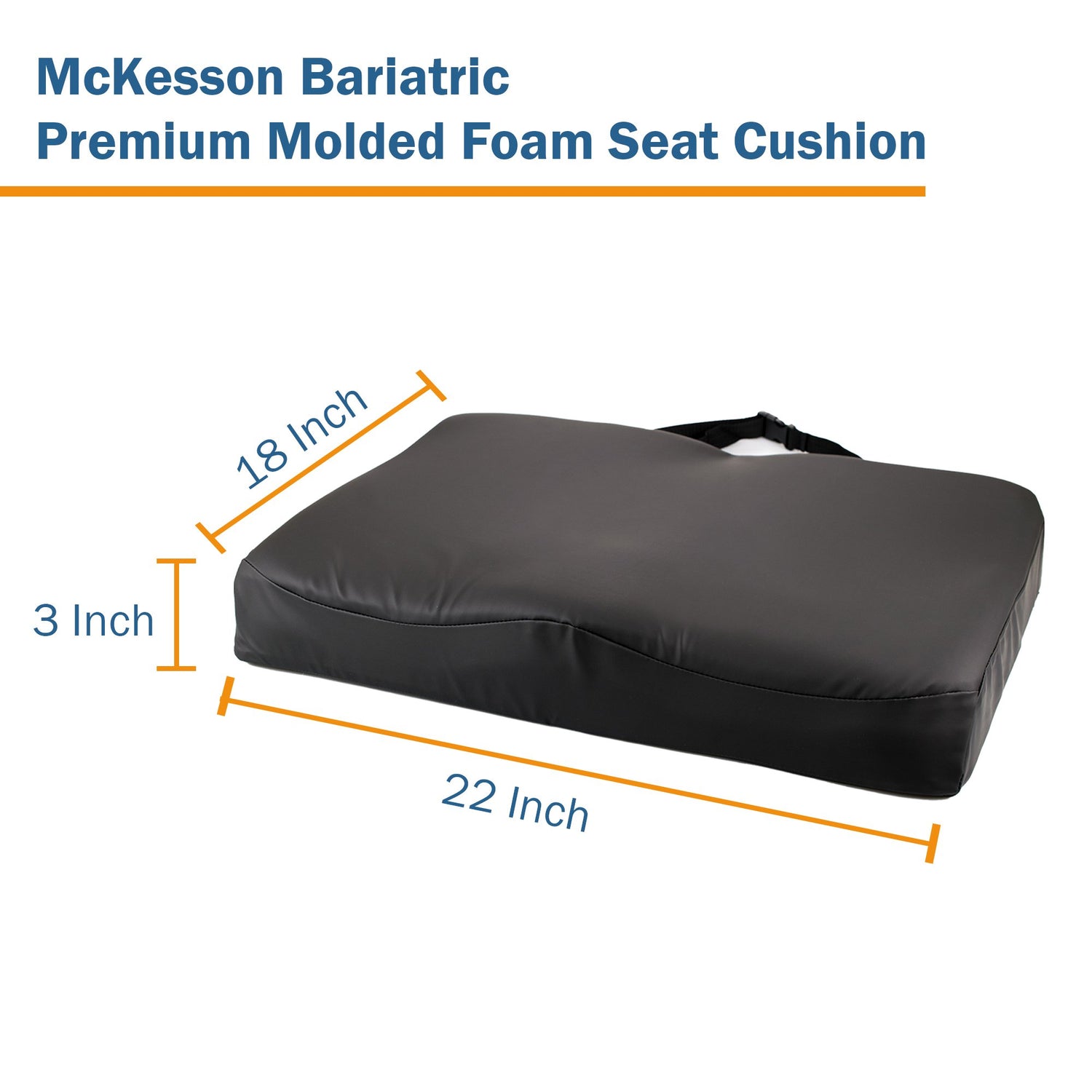 Contoured Seat Cushion McKesson 22 W X 18 L X 3 D Inch Molded Foam - BeHope