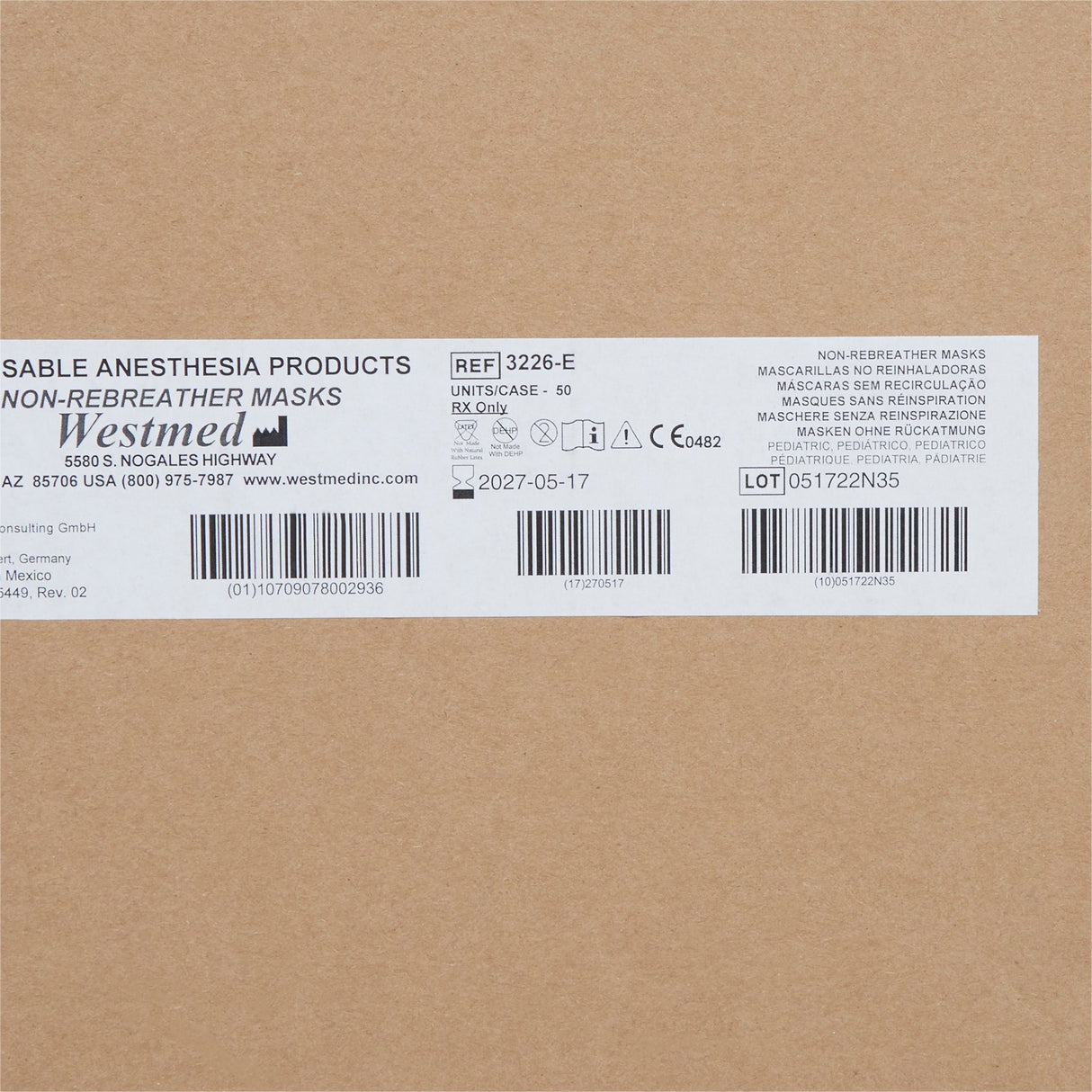 NonRebreather Oxygen Mask McKesson Elongated Style Pediatric Adjustable Head Strap - BeHope