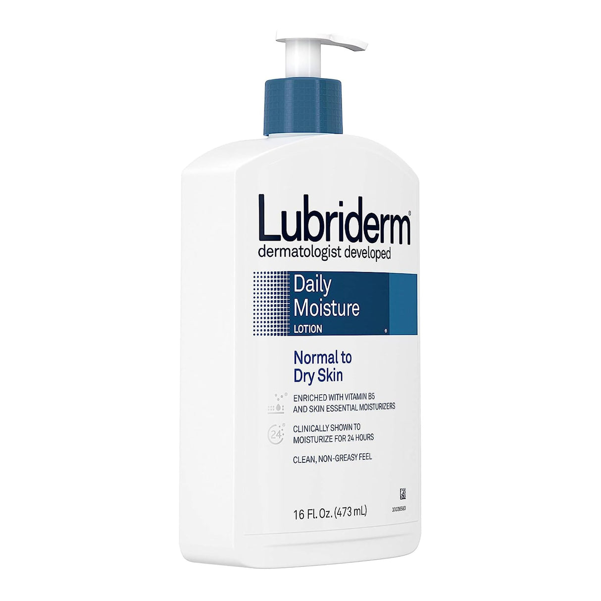 Hand and Body Moisturizer Lubriderm® Daily Moisture 16 oz. Pump Bottle Unscented Lotion - BeHope