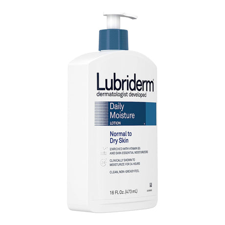 Hand and Body Moisturizer Lubriderm® Daily Moisture 16 oz. Pump Bottle Unscented Lotion - BeHope