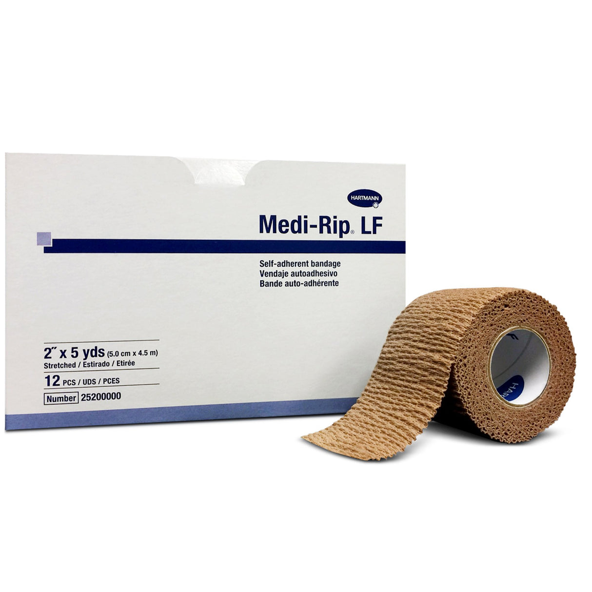Cohesive Bandage Medi-Rip® 2 Inch X 5 Yard Self-Adherent Closure Tan NonSterile Standard Compression - BeHope