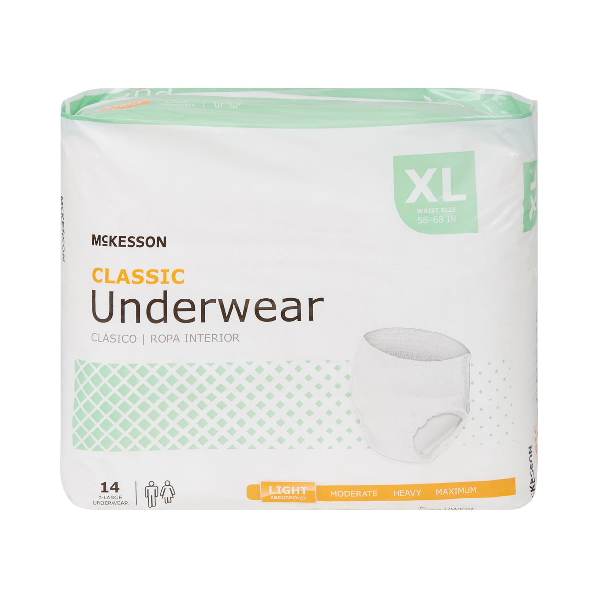 Unisex Adult Absorbent Underwear McKesson Classic Pull On with Tear Away Seams X-Large Disposable Light Absorbency - BeHope