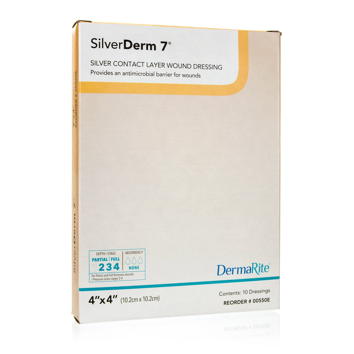 Silver Wound Contact Layer Dressing SilverDerm7® 4 X 4 Inch Square Sterile - BeHope