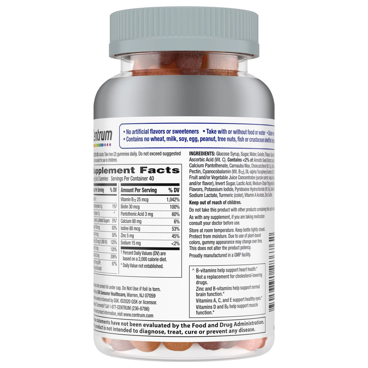 Multivitamin Supplement Centrum Men 50+ Gummy 80 per Bottle Fruit Flavor - BeHope