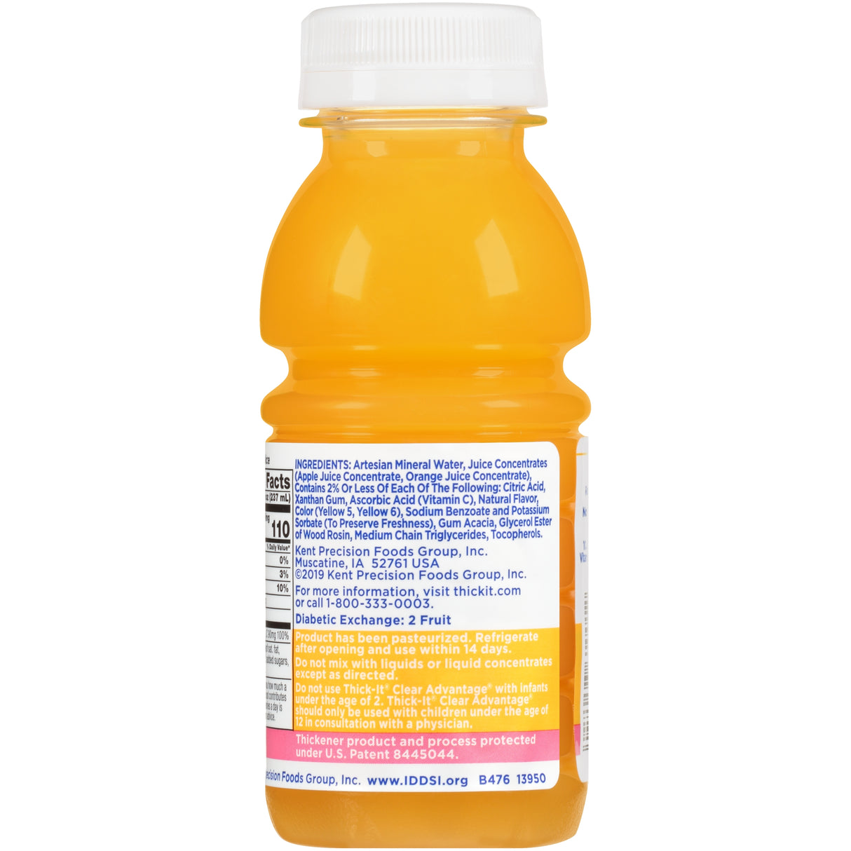 Thickened Beverage Thick-It® Clear Advantage® 8 oz. Bottle Orange Flavor Liquid IDDSI Level 2 Mildly Thick - BeHope