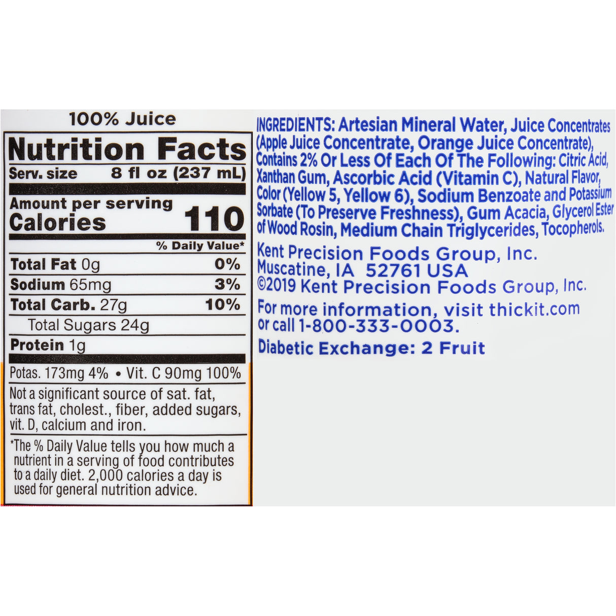 Thickened Beverage Thick-It® Clear Advantage® 8 oz. Bottle Orange Flavor Liquid IDDSI Level 2 Mildly Thick - BeHope