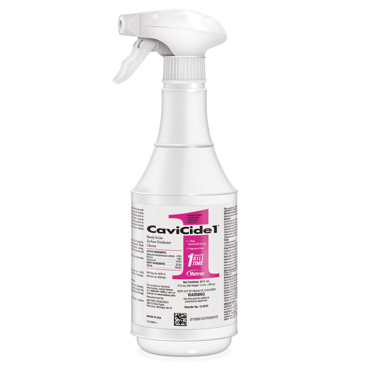 Surface Disinfectant Cleaner CaviCide1™ Alcohol Based Trigger Spray Liquid 24 oz. Bottle Alcohol Scent NonSterile - BeHope