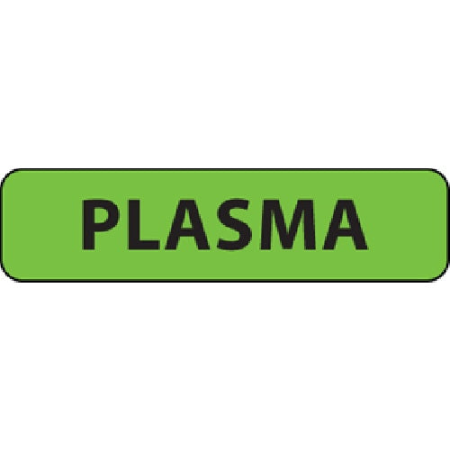 Drug Label MedVision® Anesthesia Label Plasma Fluorescent Green 5/16 X 1-1/4 Inch - BeHope