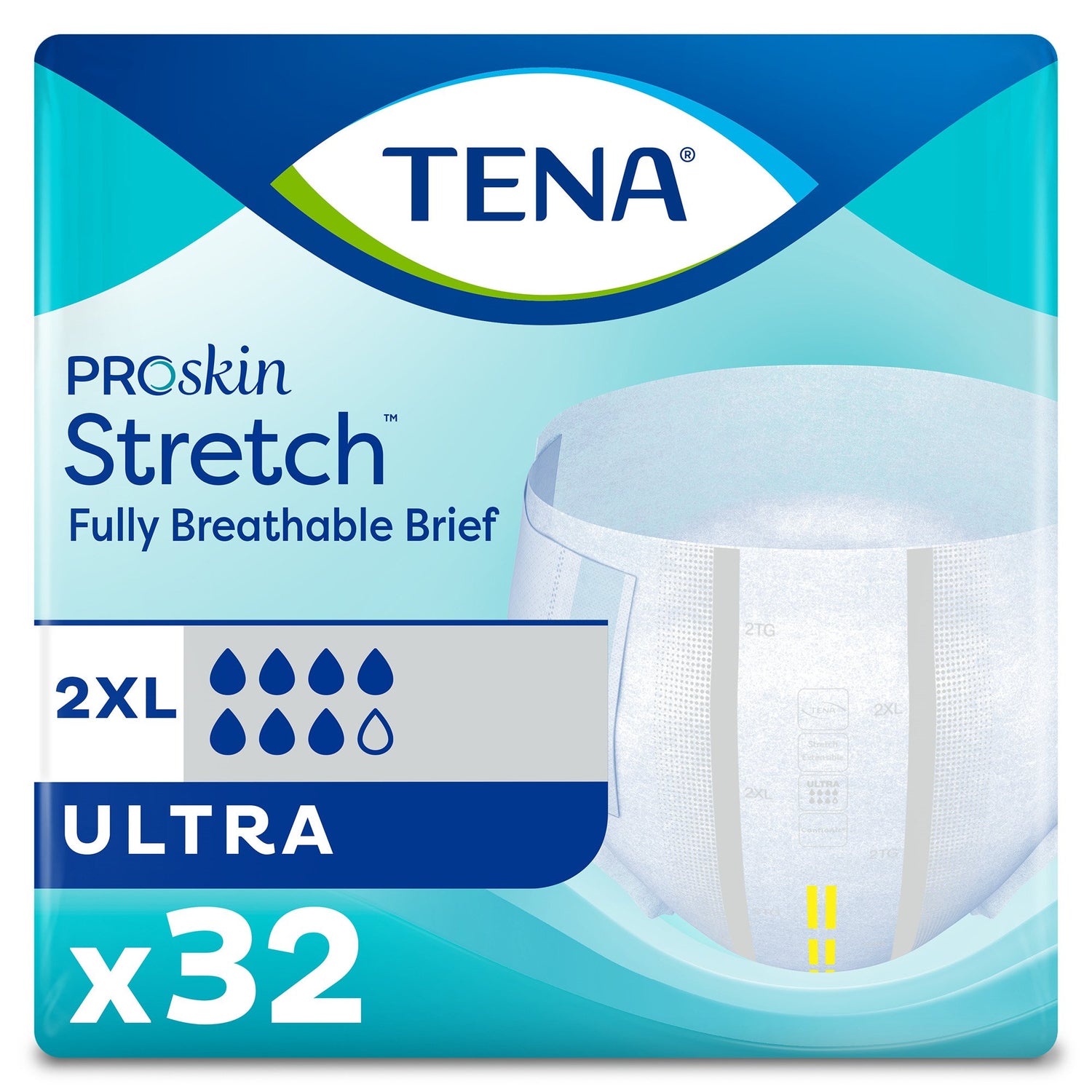 Unisex Adult Incontinence Brief TENA ProSkin Stretch™ Ultra 2X-Large Disposable Heavy Absorbency - BeHope