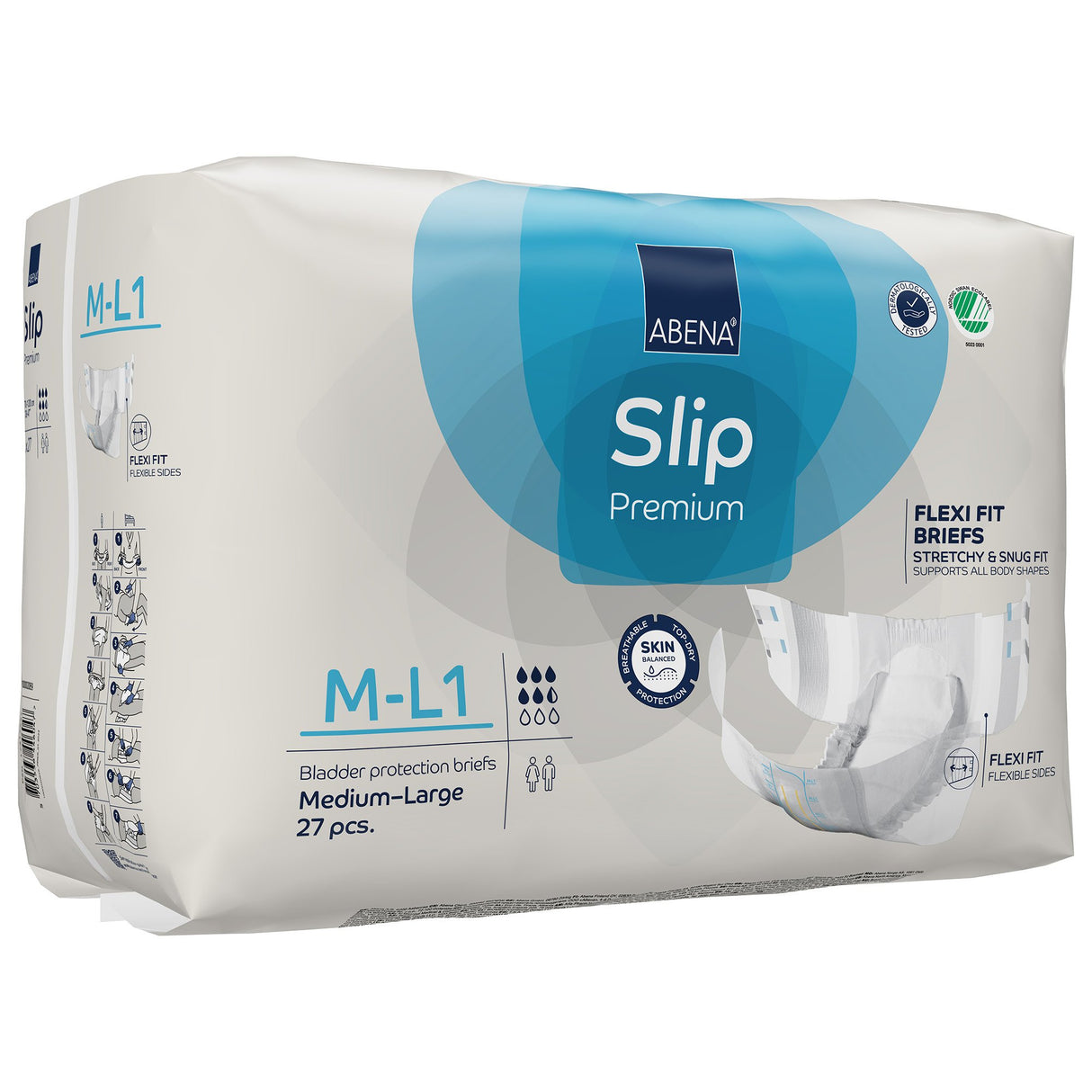 Unisex Adult Incontinence Brief Abena Slip Flexi Fit Medium / Large Disposable Moderate Absorbency - BeHope