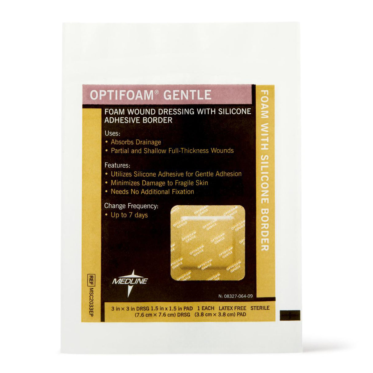 Foam Dressing Optifoam® Gentle 3 X 3 Inch With Border Waterproof Backing Silicone Border Square Sterile - BeHope