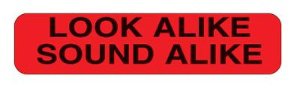 Pre-Printed Label Indeed Caution Label Red Paper Look Alike Sound Alike Black Alert Label 3/8 X 1-5/8 Inch - BeHope