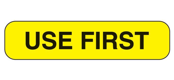 Pre-Printed Label Indeed Auxiliary Label Yellow Paper Use First Black Quality Control Label 3/8 X 1-5/8 Inch - BeHope