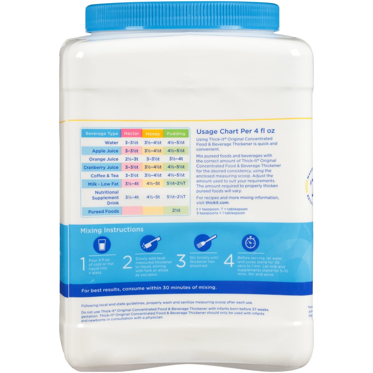 Food and Beverage Thickener Thick-It® Original Concentrated 36 oz. Canister Unflavored Powder IDDSI Level 0 Thin - BeHope