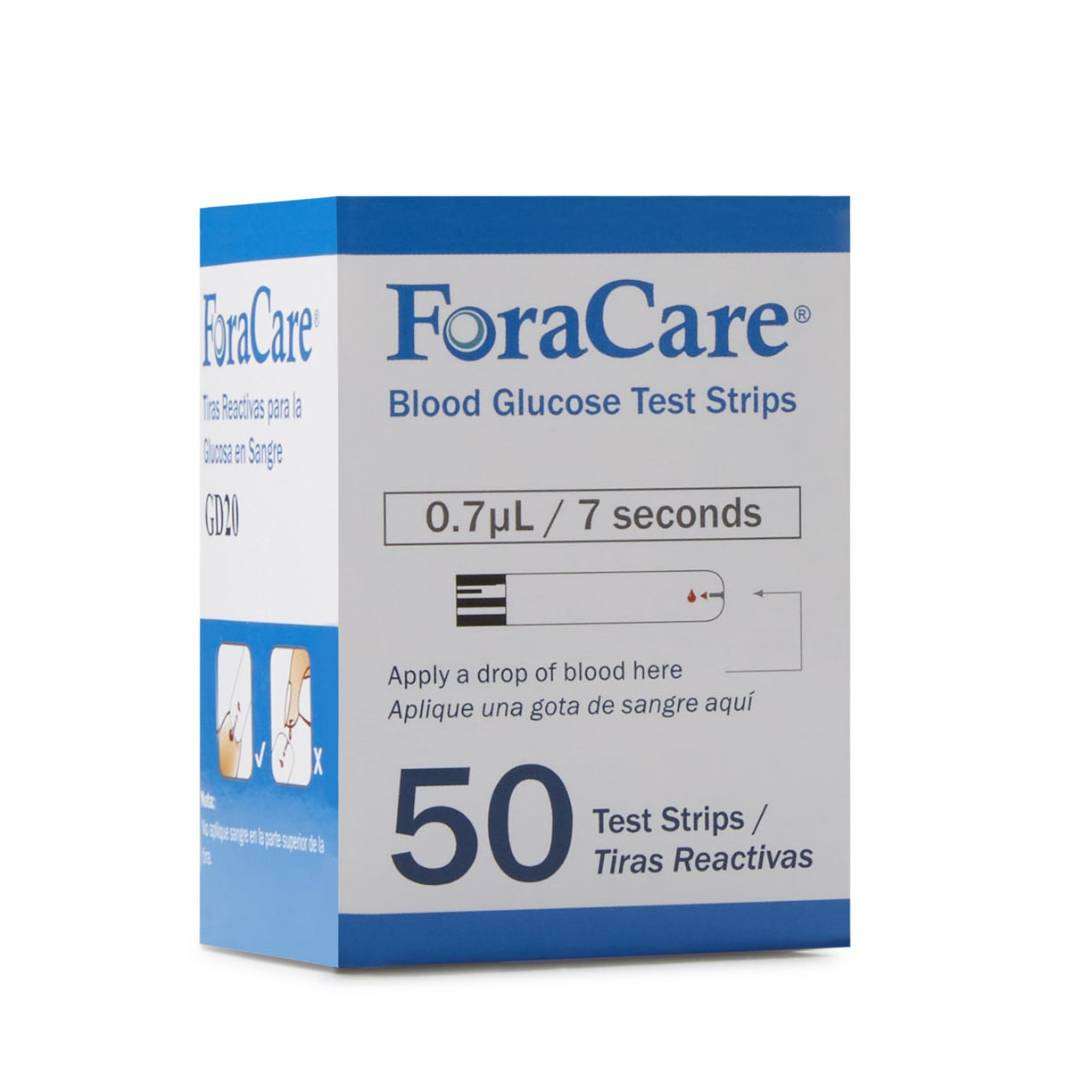Blood Glucose Test Strips FORA GD20 50 Strips per Pack - BeHope