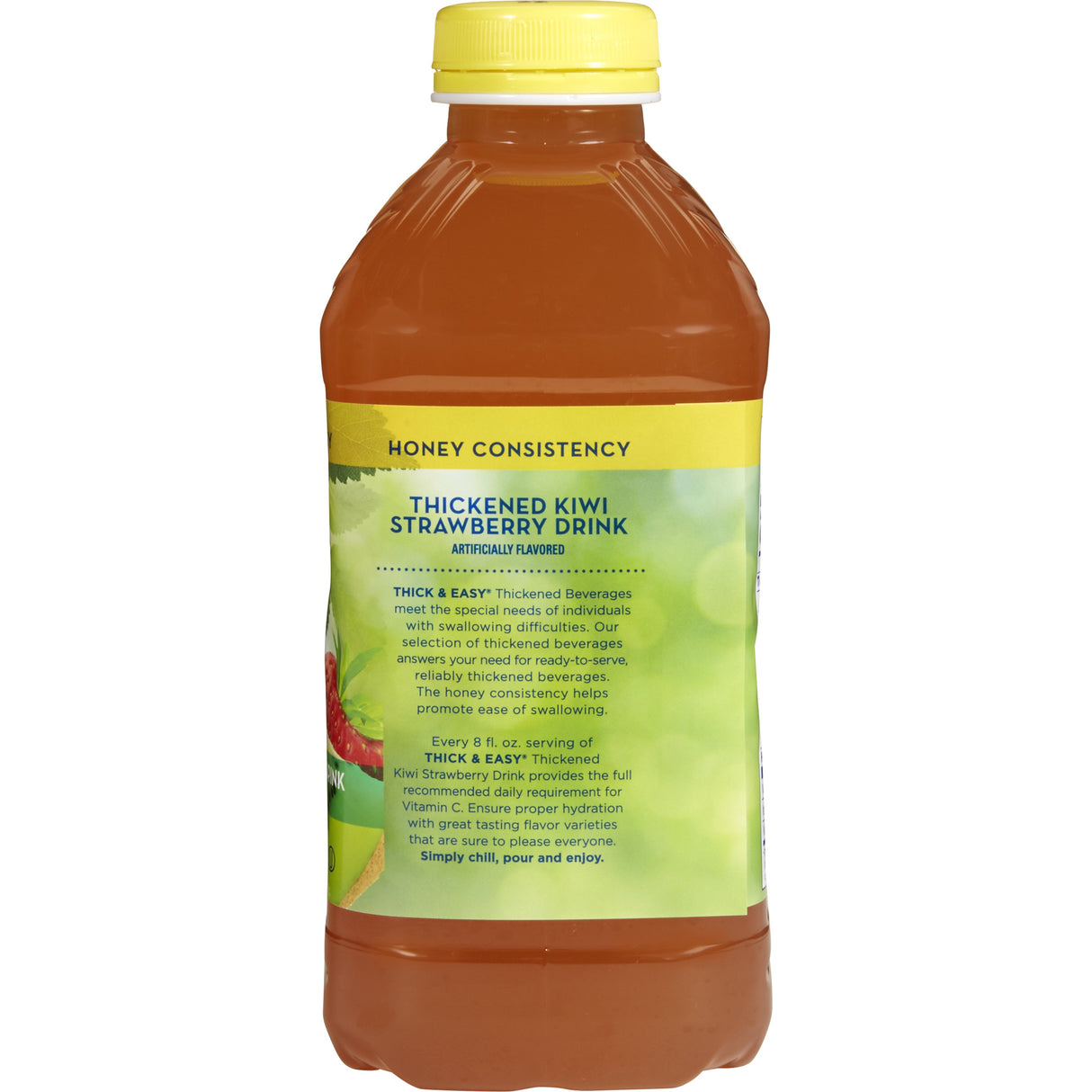 Thickened Beverage Thick & Easy 46 oz. Bottle Kiwi Strawberry Flavor Liquid IDDSI Level 3 Moderately Thick/Liquidized - BeHope