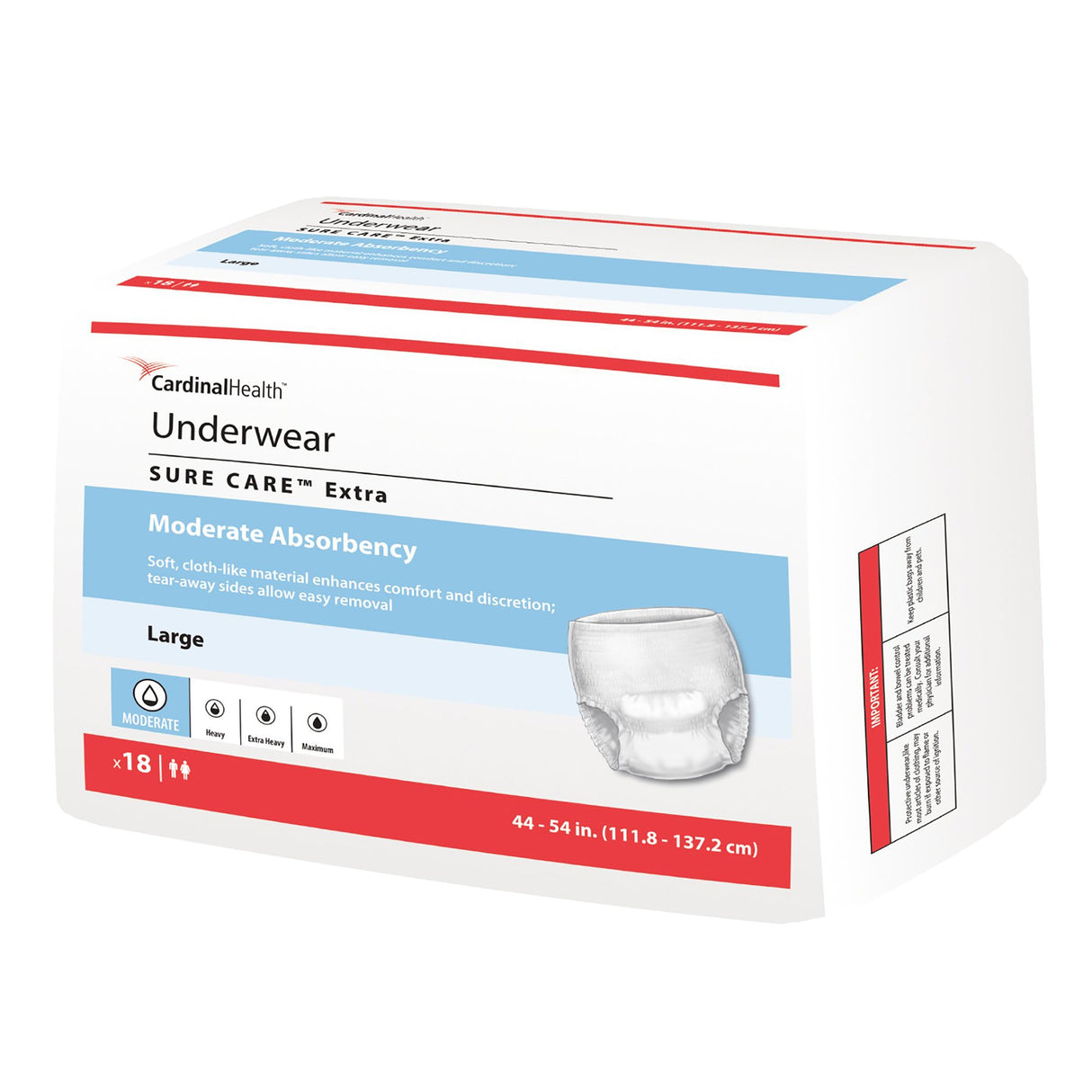 Absorbent Underwear Sure Care™ Extra Pull On with Tear Away Seams Adult Large Unisex Disposable Moderate Absorbency - BeHope