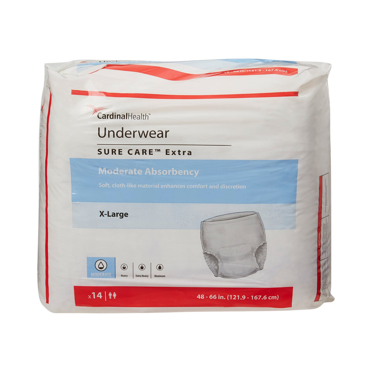 Absorbent Underwear Sure Care™ Extra Pull On with Tear Away Seams Adult X-Large Unisex Disposable Moderate Absorbency - BeHope