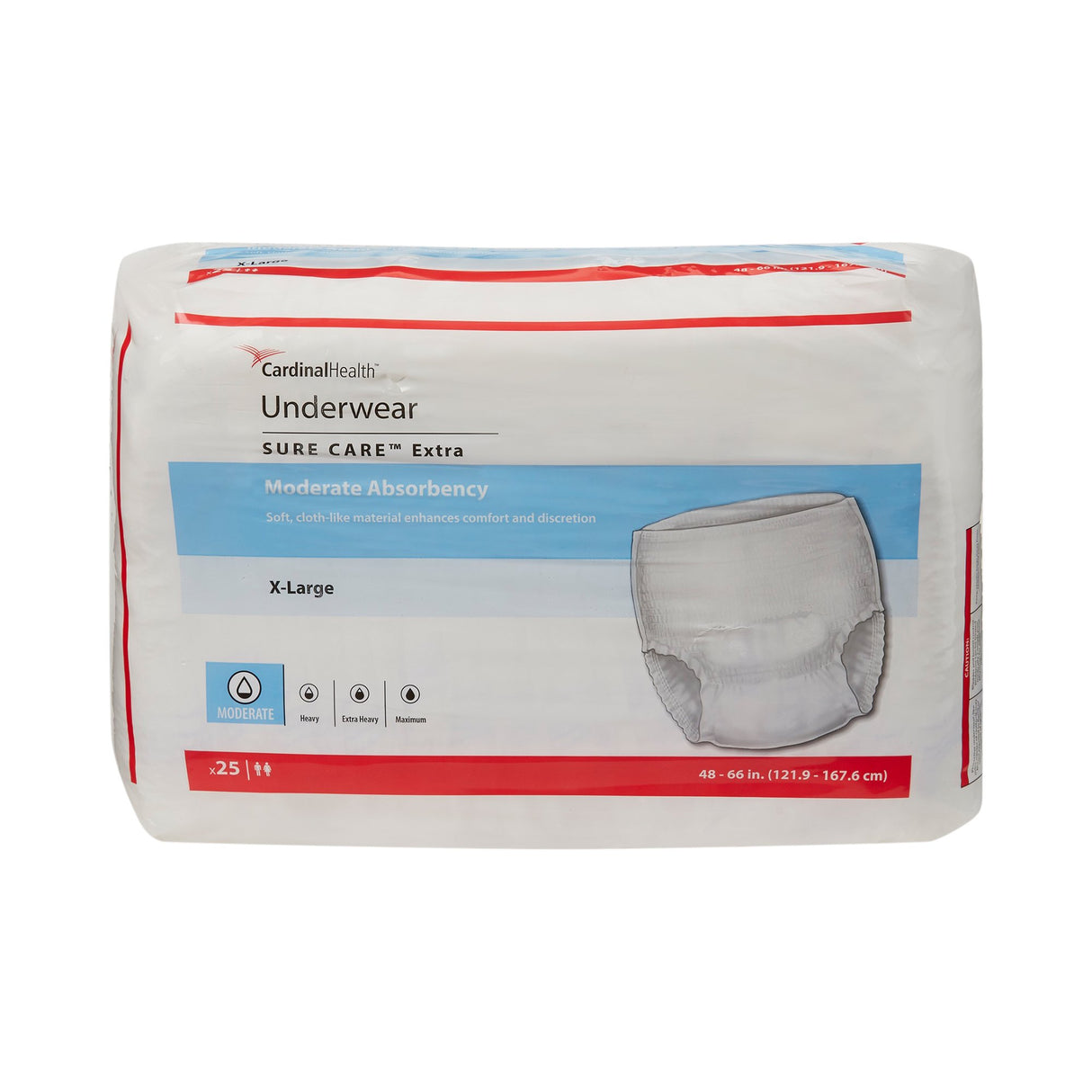 Absorbent Underwear Sure Care™ Extra Pull On with Tear Away Seams Adult X-Large Unisex Disposable Moderate Absorbency - BeHope